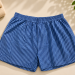 Ocean Blue Pinstripe Cotton Boxer Shorts