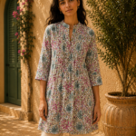 Ivory Wildflower Heritage Printed Cotton Tunic