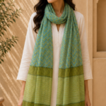 Aqua Chevron Printed Scarf