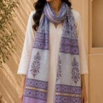 Lavender Bloom Hand Block Printed Scarf