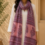 Mauve Heritage Hand Block Printed Scarf