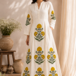 Marigold Bloom Long Flared Dress