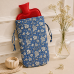 Powder Blue Garden Quilted Hot Water Bottle Cover