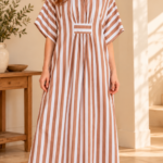 Warm Sand & Ivory Striped Kaftan