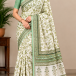 Olive Meadow Botanical Printed Saree